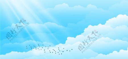 旅行出游云彩天空浪漫小鸟背景
