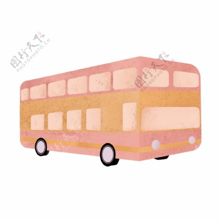 卡通公交车巴士插画元素