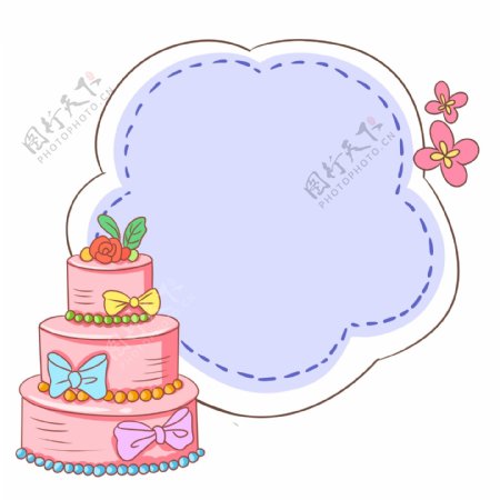 节日蛋糕边框插画