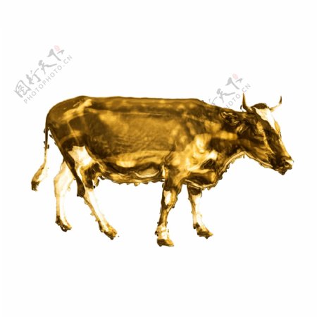 黄金元素富贵金牛雕像贴图