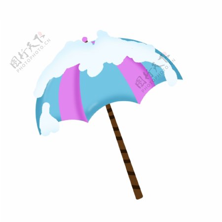 漂亮的积雪雨伞插画