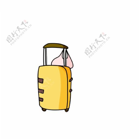 黄色的行李箱插画
