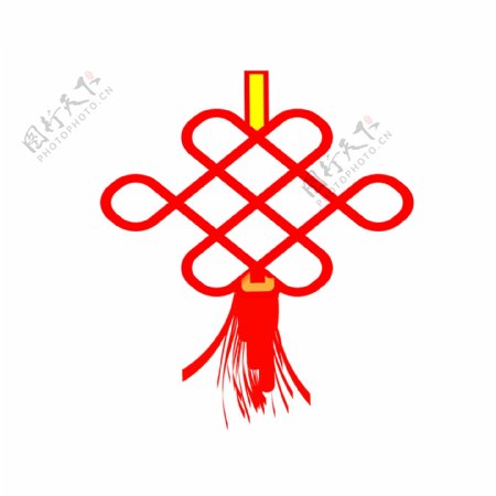 简单线条的红色中国结