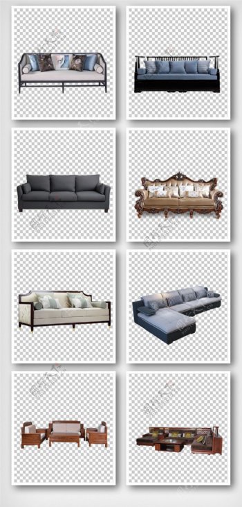 品牌客厅沙发实物元素