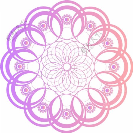 原创矢量几何旋转炫彩渐变粉色装饰元素