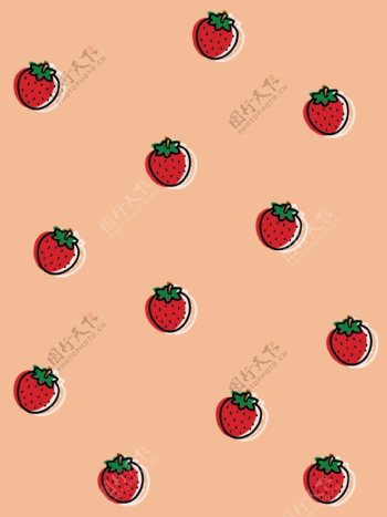 原创简约水果草莓背景
