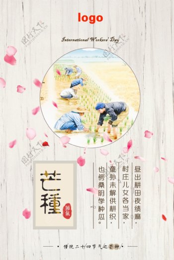 中国风创意芒种节气海报