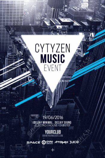 城市音乐会会所海外创意海报设计