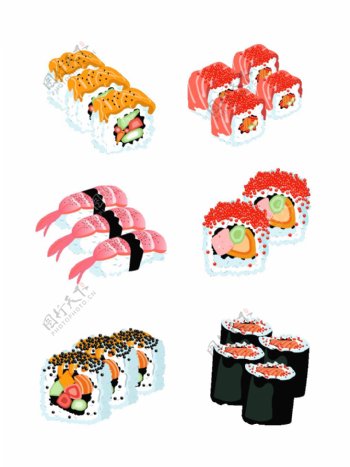 美食元素之卡通寿司套图