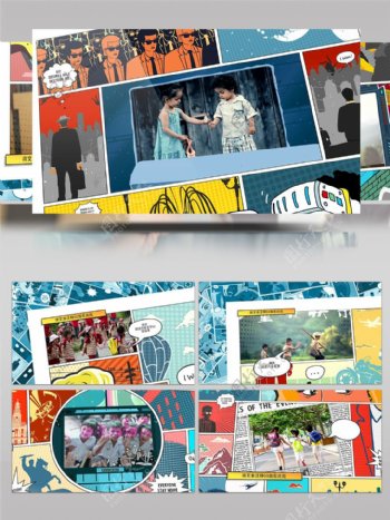漫画风格儿童相册展示AECC2015模板
