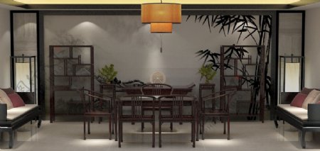 茶室整体场景模型