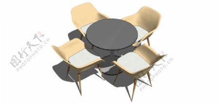 棕色家具椅子3d综合模型