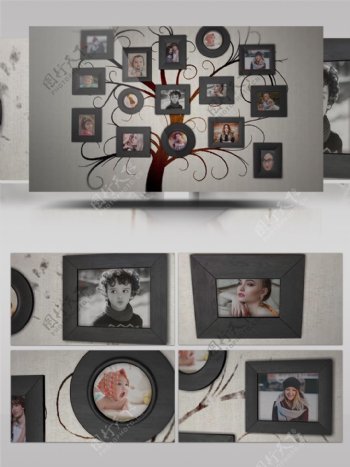 家庭背景墙相册影集纪念版AE模板