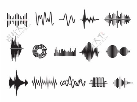 15个音频波形图标