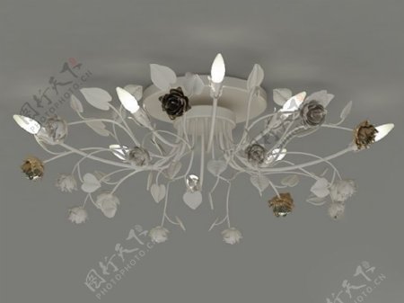 现代花朵造型北欧吊灯3d模型