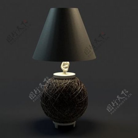 黑色时尚毛线球状台灯模型
