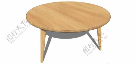 木制桌su模型效果图