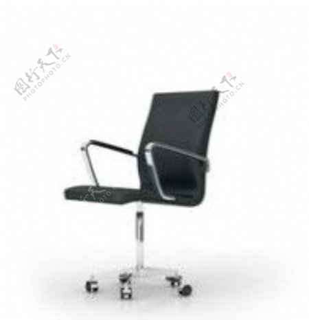黑色可移动办公椅模型素材