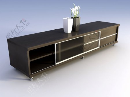 精美家具实木柜电视柜3d模型