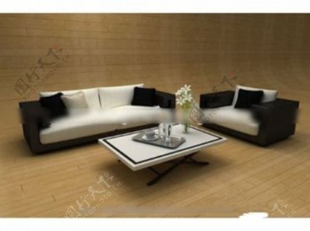 黑白沙发3d模型