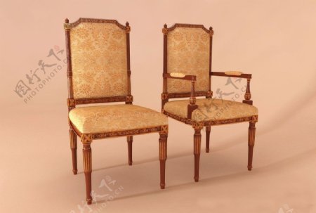 中式古典椅子3d模型