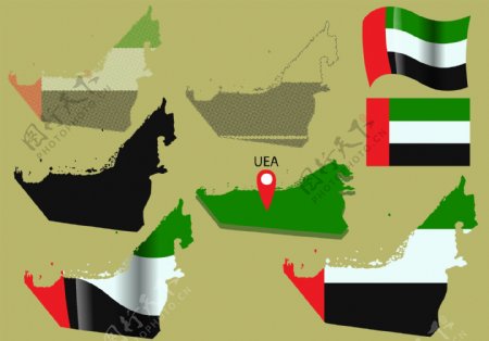 阿拉伯联合酋长国阿拉伯地图