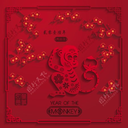 中国结中国传统春节新年猴年矢量设计素材