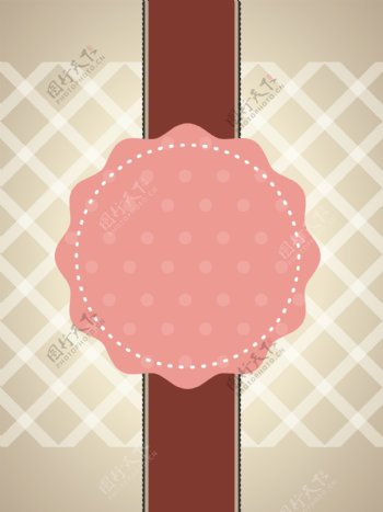 粉色边框菱形格纹甜品美食矢量背景素材