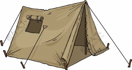 简易帐篷野营户外旅行矢量