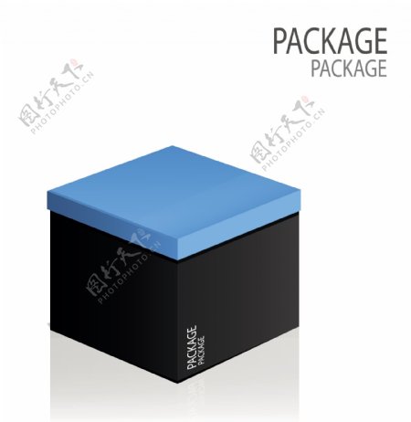 各式包装盒蓝色设计素材