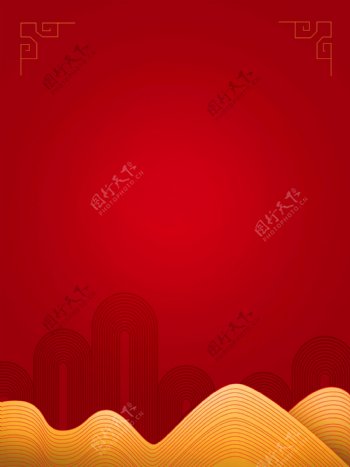 红色新年中国风简约质感背景