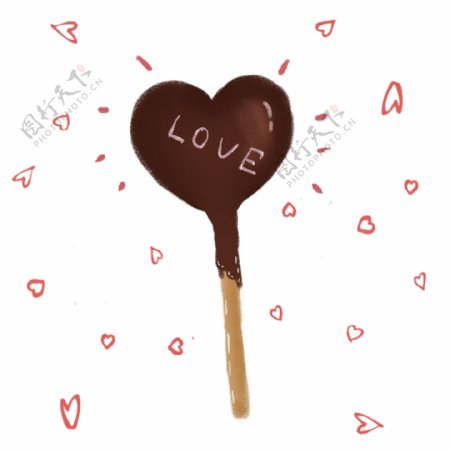 情人节手绘风巧克力棒美食食物可商用元素