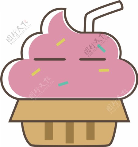 卡通可爱食物冰淇淋甜品元素
