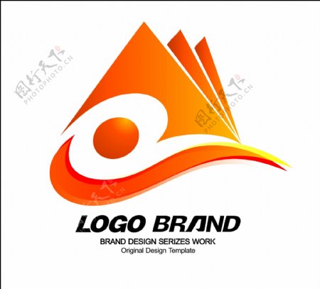 矢量现代红黄传媒公司标志LOGO设计