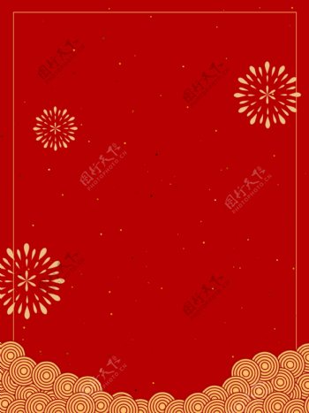 春节红色金色喜庆节日背景