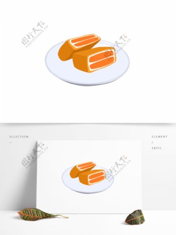 橙色卡通食物甜品食用芒果班戟透明