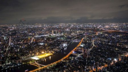 城市繁华夜景图