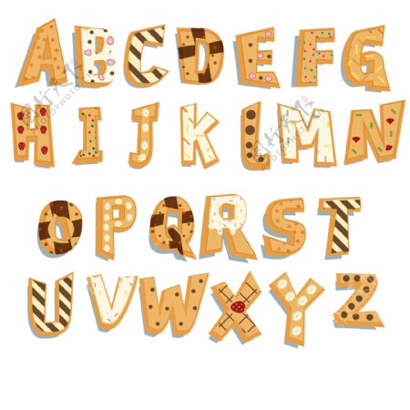 饼干字母表字体设计