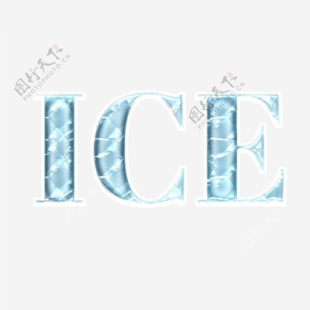 透明和冷冰简单的字体