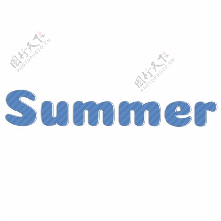 可爱的蓝色条纹夏天简单字体