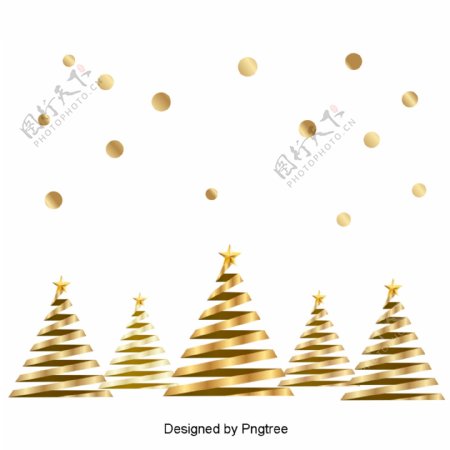 豪华金色星圣诞树