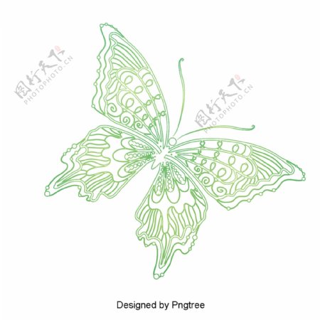 简单的手绘美学蝴蝶图案