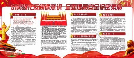 中国风切实强化反间谍意识保密内容宣传展板