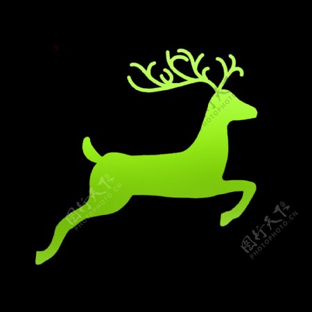 绿色小麋鹿奔跑图