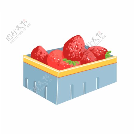 一方形框草莓插画