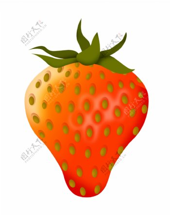 大个草莓手绘插画