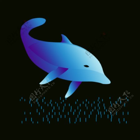 夏季海洋海底世界海豚png下载