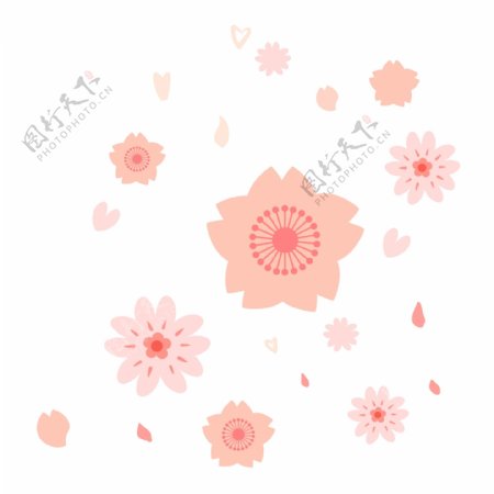 创意粉色樱花插画
