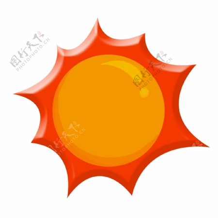 手绘炎热的太阳插画