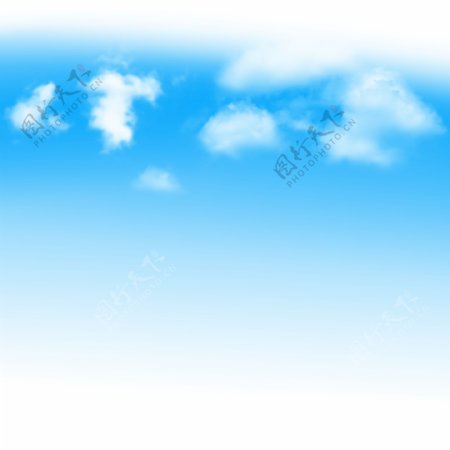 蓝色天空白云元素